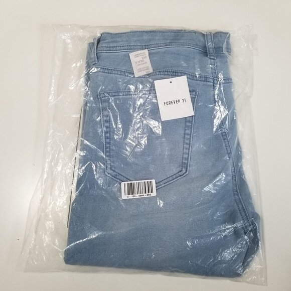 NWT FOREVER 21 Knit Stretch-Denim Skinny Jeans Size 33 Color Light Denim - Picture 8 of 10